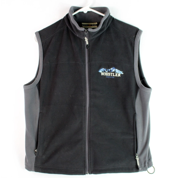 North End Women's Black Fleece Vest Full Zip Whistler Canada Size L