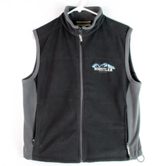 North End Women's Black Fleece Vest Full Zip Whistler Canada Size L