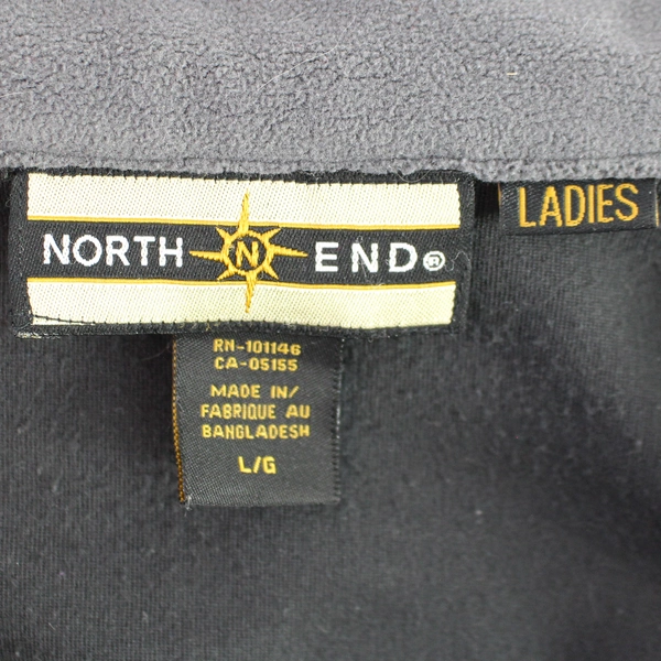 North End Women's Black Fleece Vest Full Zip Whistler Canada Size L