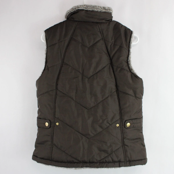 KC Collections Women's Brown Windbreaker & Fleece Reversible Vest Size Medium