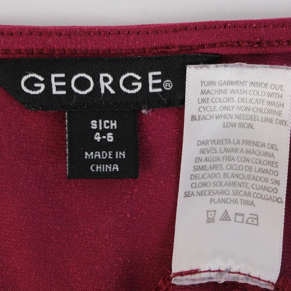 George Burgundy Colored Blouse Tank Top Women's Size S (4-6) Beaded Neckline