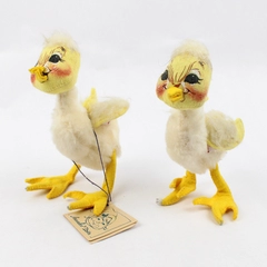 Lot of 2 Annalee Mobilitee White and Yellow Ducks Dated 1991 
