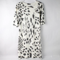 Nally & Millie White and Gray Spotted Shirt Dress Women's Size Small