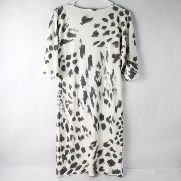Nally & Millie White and Gray Spotted Shirt Dress Women's Size Small