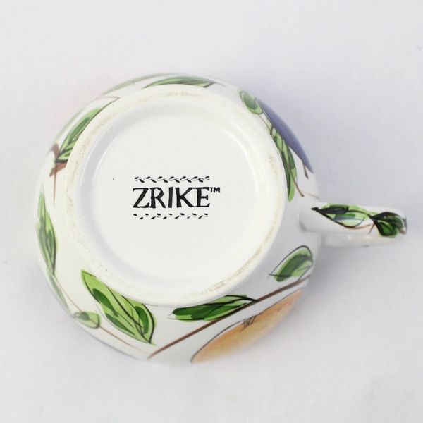 Zrike Coffee/Tea Cup Ceramic 2.75" Tall Colorful Fruit Design
