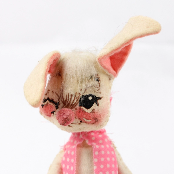 Lot of 2 Annalee Mobilitee Brown And White Easter Rabbits Dated 1971