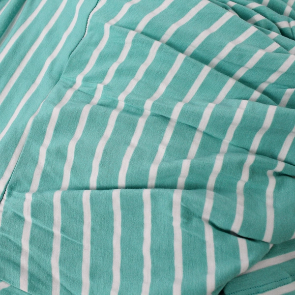 Promesa Seafoam Green and White Striped Fold-Over Waist Maxi Skirt Women's Small