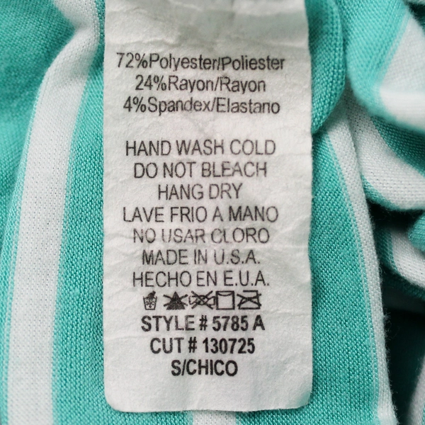 Promesa Seafoam Green and White Striped Fold-Over Waist Maxi Skirt Women's Small