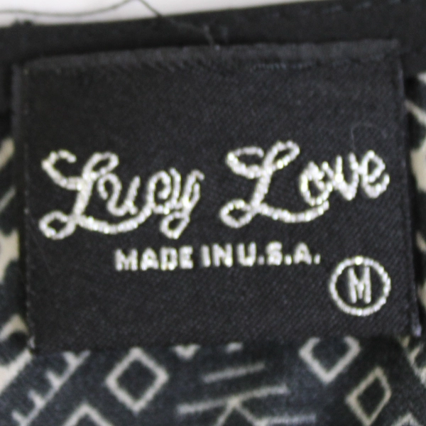 Lucy Love Short Black and Beige Tribal Print Dress Women's Medium