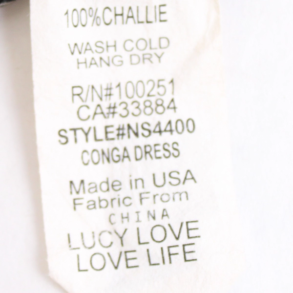 Lucy Love Short Black and Beige Tribal Print Dress Women's Medium