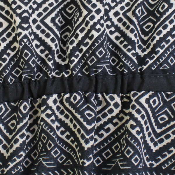 Lucy Love Short Black and Beige Tribal Print Dress Women's Medium