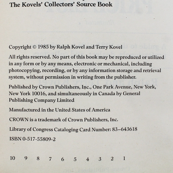Lot Of 2 Paperback Kovels' Books Antiques & Collectibles Price List Guide