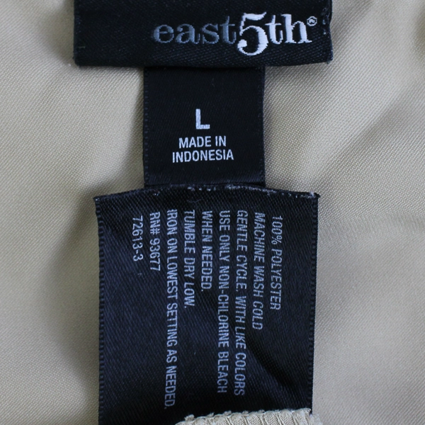 East 5th Beige Long-Sleeved Pleated Blouse Women's Size Large Flawed