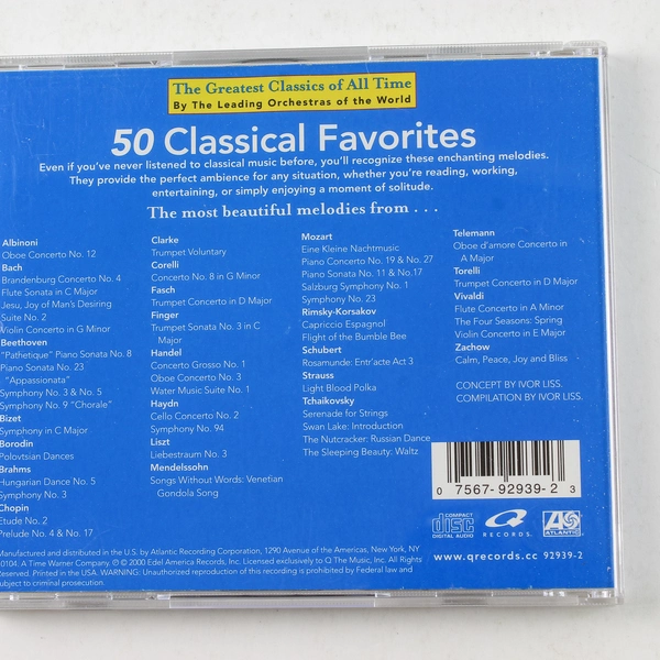 50 Classical Favorites Greatest Classics of All Times CD 2000 Bach Vivaldi