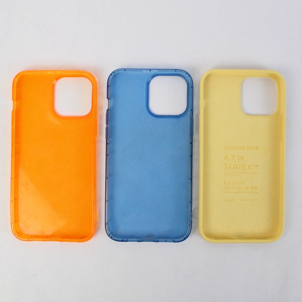 Lot Of 3 Silicone iPhone 13 Pro Max Cases Orange Blue Yellow