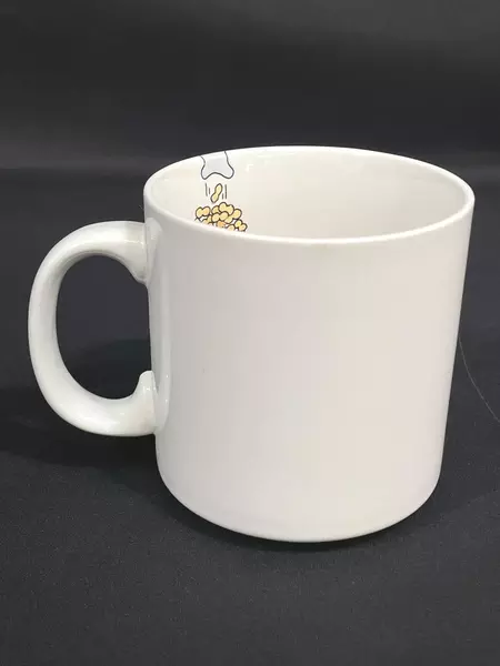 Cute Grey Elephant Porcelain Coffee Mug with Peanuts Handle Pre-Owned