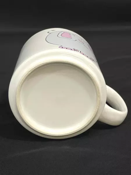 Cute Grey Elephant Porcelain Coffee Mug with Peanuts Handle Pre-Owned