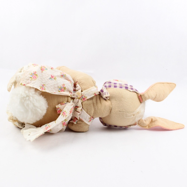 Vintage 1968 Brown Analee Mobilitee 17" Seated Easter Rabbit W/Bonnet and Dress