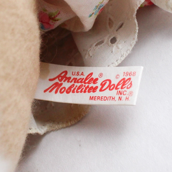 Vintage 1968 Brown Analee Mobilitee 17" Seated Easter Rabbit W/Bonnet and Dress