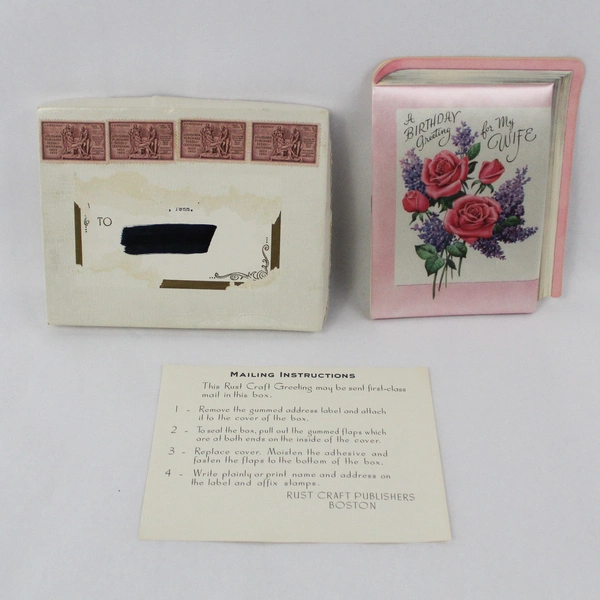 Vintage Rust Craft Greeting Card for Wife's Birthday - Written In