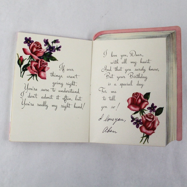 Vintage Rust Craft Greeting Card for Wife's Birthday - Written In