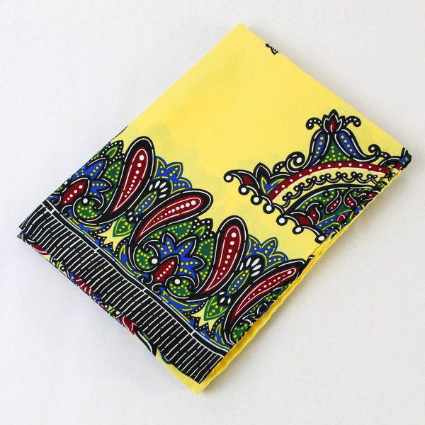 Elegant Yellow Paisley Scarf Wrap 34x45" - Pre-Owned, Some Wear & Snags