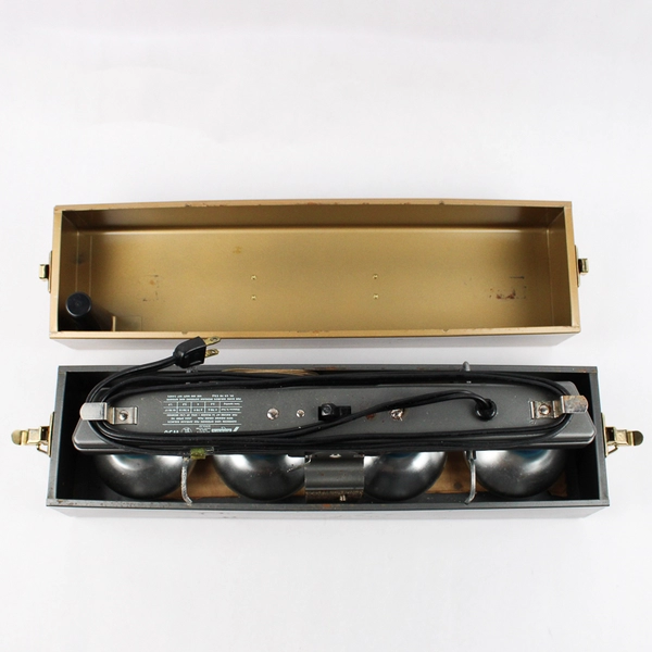 Vintage Adams W50 Light Bar in Metal Storage Container 4 Bulbs Screw in Handle