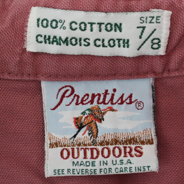 Vintage Prentiss Outdoors Women's Pink Button Down Top Sz 7/8 Cotton - Stains