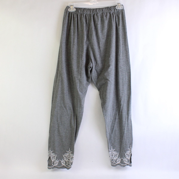 Gray Calf Cutout Scalloped Capri Leggings Women's Size 4XL 12 Inch Waist