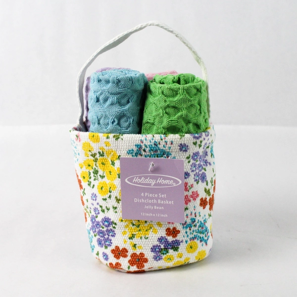 Holiday Home 4 Piece Jelly Bean Dishcloth Set New