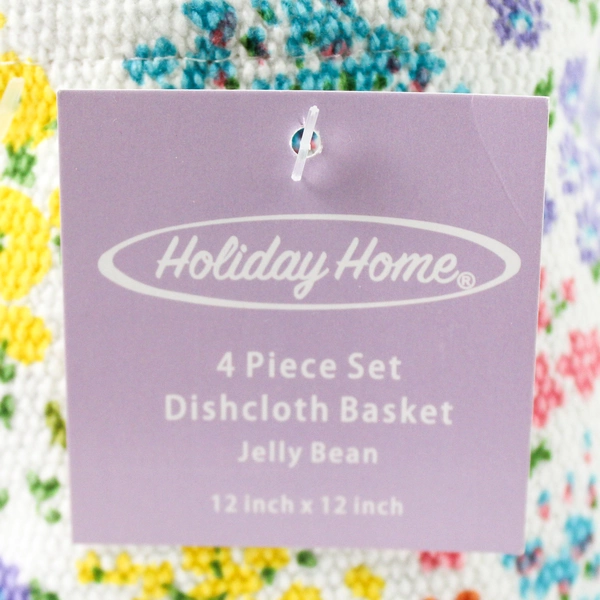 Holiday Home 4 Piece Jelly Bean Dishcloth Set New