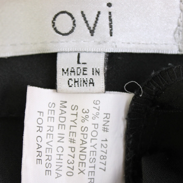 Ovi Solid Black Tapered Dress Pants Women's Size Large