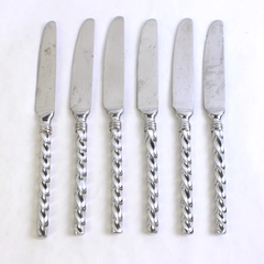 Lot of 6 Hampton Silversmiths Brade Glossy 9 1/8" Dinner Knives 18/10 Stainless