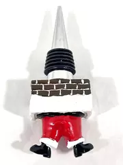 Santa Chimney Wine Bottle Stopper Silver-Toned 4.5" Long - Pre-Owned