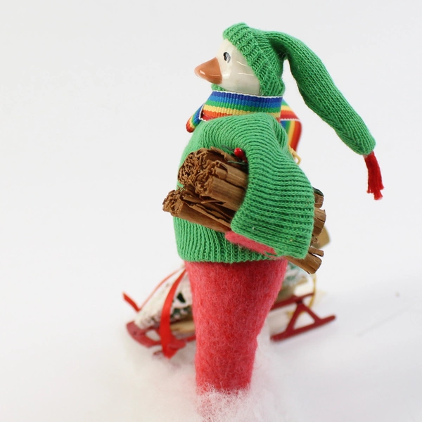 Vintage 1980 Just Ducky Ducks And Friends Christmas Figurine With Sled