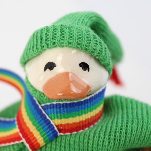 Vintage 1980 Just Ducky Ducks And Friends Christmas Figurine With Sled