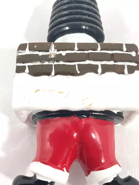 Santa Chimney Wine Bottle Stopper Silver-Toned 4.5" Long - Pre-Owned