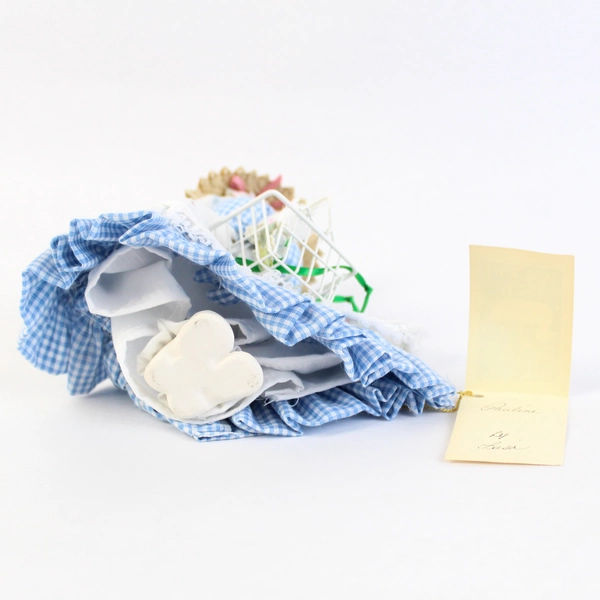 Vintage 1987 Just Ducky Figurine With Basket of Flowers