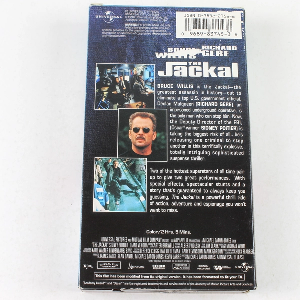 The Jackal VHS 1998 Bruce Willis Richard Gere Rated R Universal Home Video