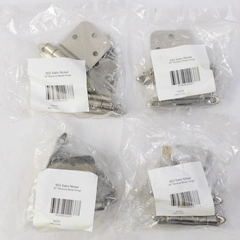 Lot of 4 Packaged 503 Satin Nickel 30-Degree Reverse Bevel Hinges