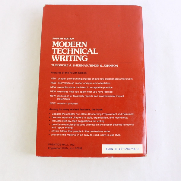 Modern Technical Writing by Theodore Allison Sherman & Simon S. Johnson 1983