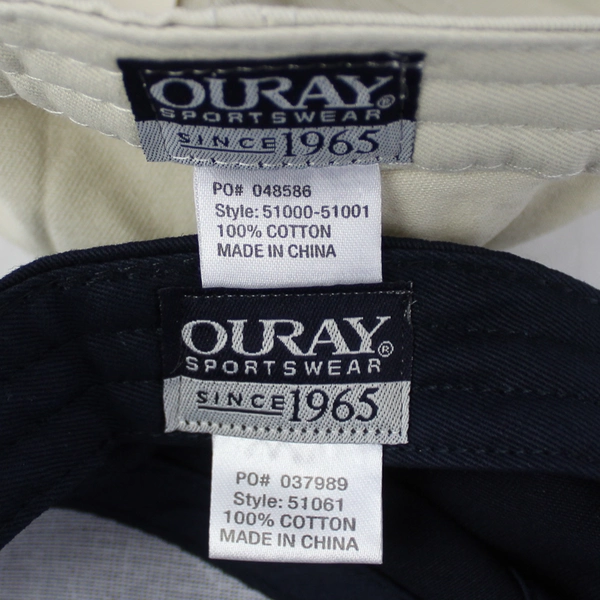 Lot of 2 Ouray Sportswear Visionary Wild Baseball Hats NWT Beige Navy