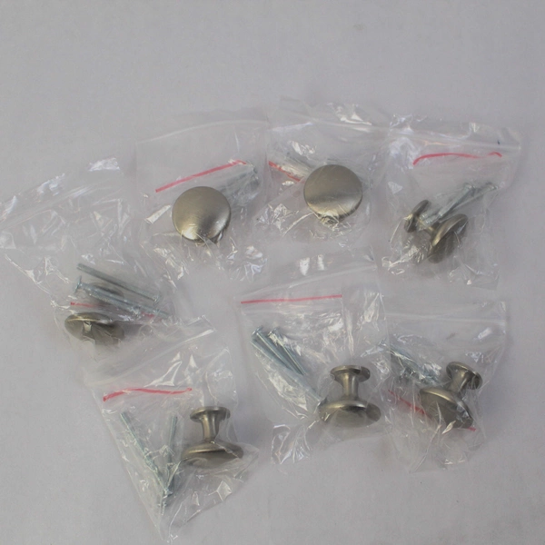 Lot of 7 Round Satin Nickel Cabinet Drawer Handle Pulls