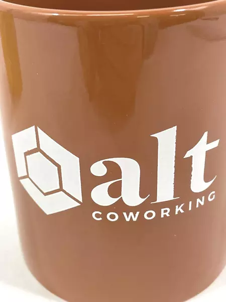 Lot of 2 M-Ware Alt Coworking Coffee Mugs Mustard Yellow & Rust Brown