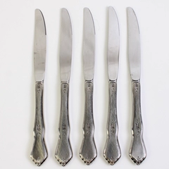 Lot of 5 Oneida Morning Blossom 9" Dinner Knife No Pinch Stainless Burnished