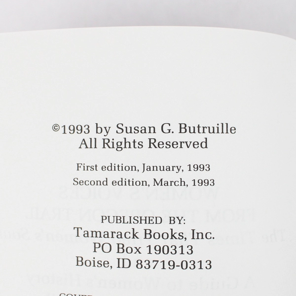 Women's Voices from the Oregon Trail by Susan G. Butruille 2nd Edition 1993 PB