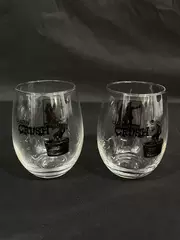 Lot of 2 Carlton Crush Stemless Wine Glasses - Oregon Collectibles