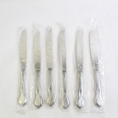 Lot of 6 Oneida Morning Blossom 9" Dinner Knife Pinched Stainless Burnished