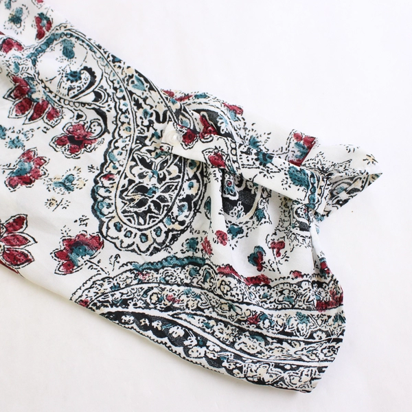 Peace & Pearls Multicolor Paisley Plunge Neckline Top Women's Size 1X