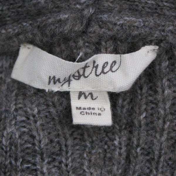 Mystree Women's Medium Gray Turtleneck Sweater Acrylic Nylon Wool Blend